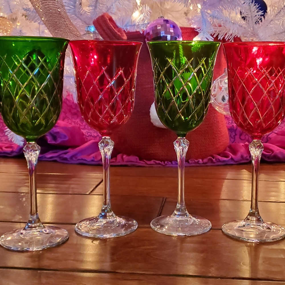 Holiday crystal glasses